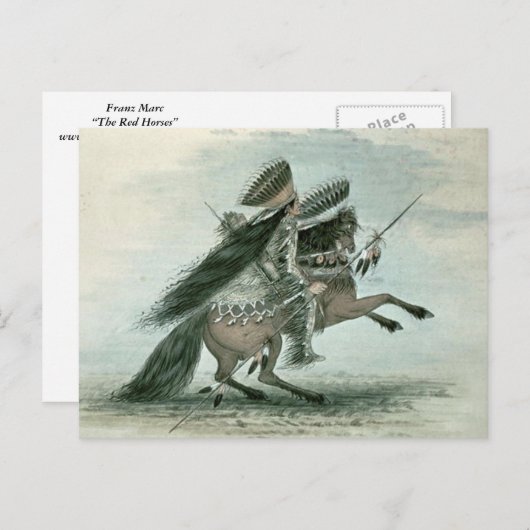 George Catlin - Warrior Briefkaart (Voorkant / Achterkant)