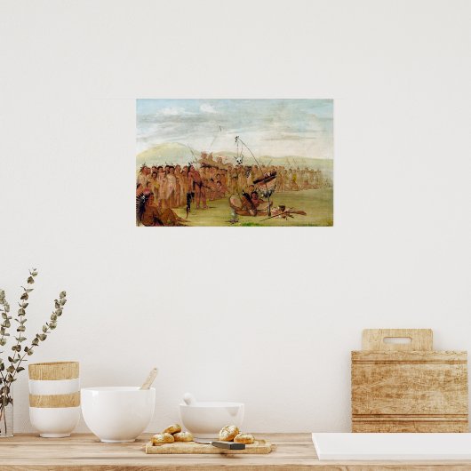 George Catlin Zelffoltering in een Sioux Religieuz Poster (Keuken)