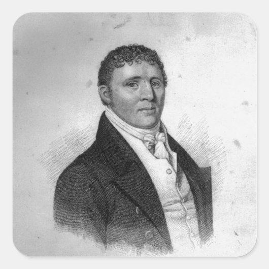 George Cooper, gegraveerd door Percy Roberts Vierkante Sticker (Voorkant)