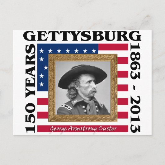 George Custer - 150e Jubileum Gettysburg Briefkaart (Voorkant)