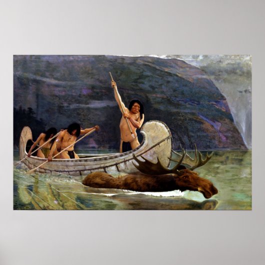George de Forest Brush The Moose Chase Poster (Voorkant)