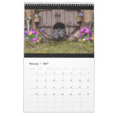George de muis in een rooster van het stapelhuis kalender (Feb 2027)