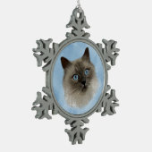 George de ragdoll tin sneeuwvlok ornament (Links)