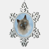 George de ragdoll tin sneeuwvlok ornament (Rechts)