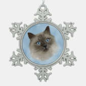 George de ragdoll tin sneeuwvlok ornament (Voorkant)