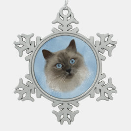 George de ragdoll tin sneeuwvlok ornament