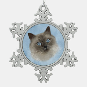 George de ragdoll tin sneeuwvlok ornament