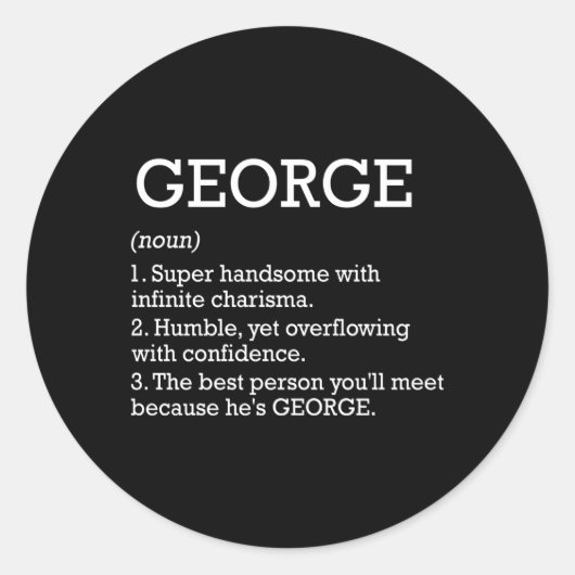George Definition Gepersonaliseerde naam George Ronde Sticker (Voorkant)