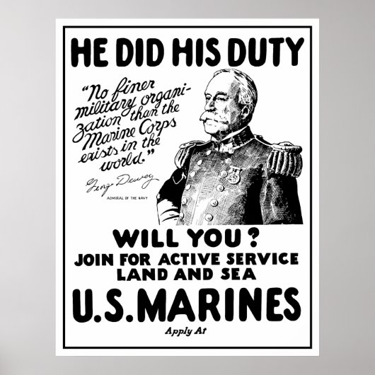George Dewey US Marines Poster (Voorkant)