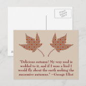 George Eliot Autumn Quote Briefkaart (Voorkant / Achterkant)
