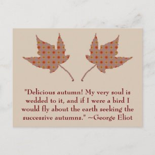 George Eliot Autumn Quote Briefkaart