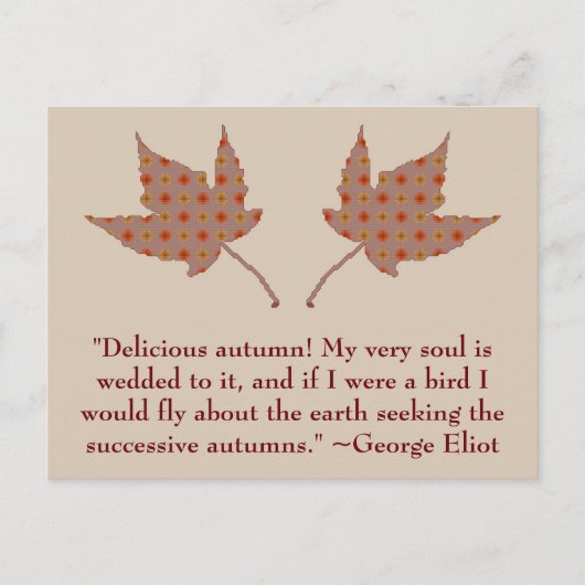 George Eliot Autumn Quote Briefkaart (Voorkant)