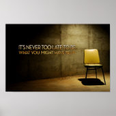 George Eliot Inspirerend Quote "Nooit te laat" Poster (Voorkant)