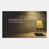 George Eliot Inspirerend Quote "Nooit te laat" Rechthoekige Sticker (Voorkant)
