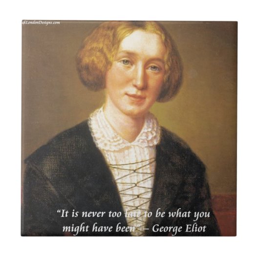 George Eliot "Nooit te laat" citaat Tegeltje (Voorkant)