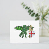 George en de draak briefkaart (Staand voorkant)