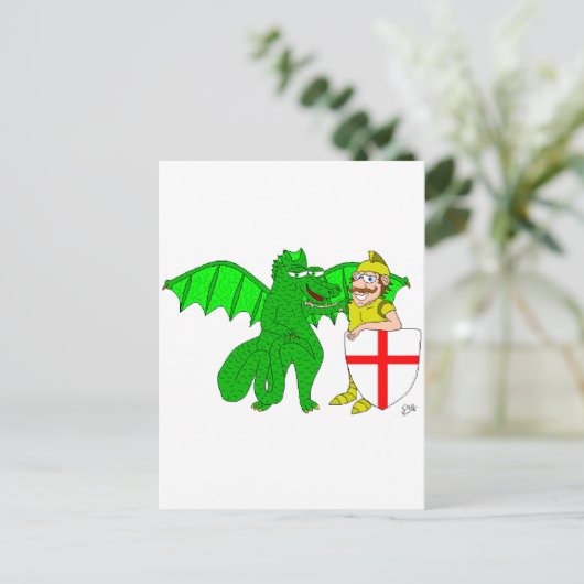 George en de Draak Briefkaart (Staand voorkant)