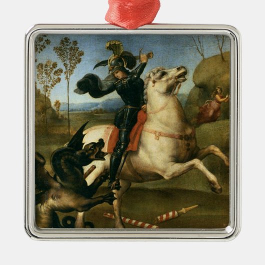 George en de Draak (door Raphael) Metalen Ornament (Voorkant)