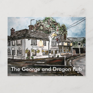 george en dragon pub restaurant england art, T... Briefkaart