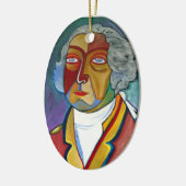 George en Martha Washington Keramisch Ornament (Links)