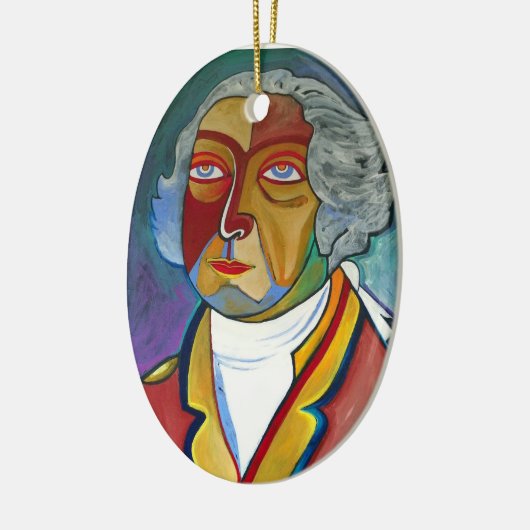 George en Martha Washington Keramisch Ornament (Links)