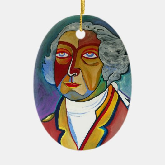 George en Martha Washington Keramisch Ornament (Voorkant)