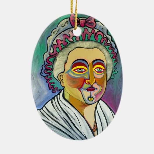 George en Martha Washington Keramisch Ornament (Achterkant)