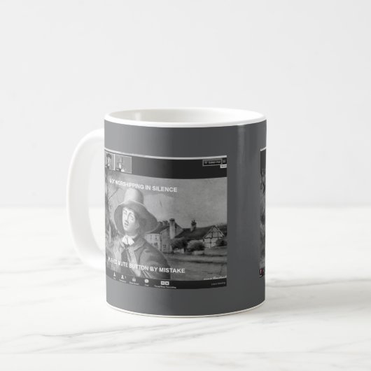 George Fox Zooming Coffee Mok (Voorkant links)