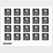George Frederic Handel, gegraveerd door Thomson Vierkante Sticker (Vel)