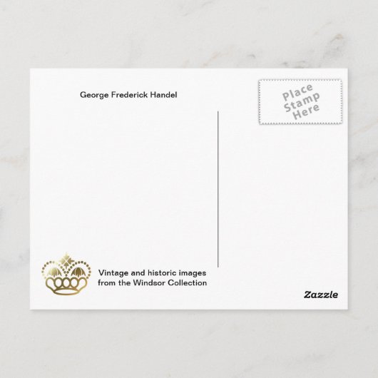 George Frederick Handel Briefkaart (Achterkant)