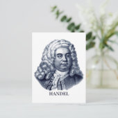 George Frideric Handel, blauw Briefkaart (Staand voorkant)