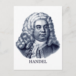 George Frideric Handel, blauw Briefkaart