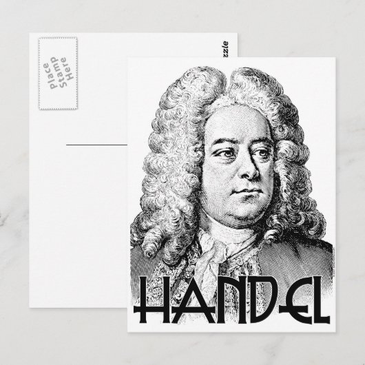George Frideric Handel Briefkaart (Voorkant / Achterkant)