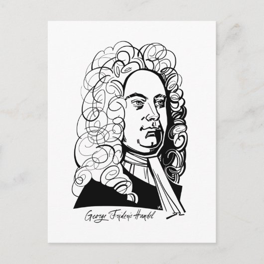 George Frideric Handel Briefkaart (Voorkant)