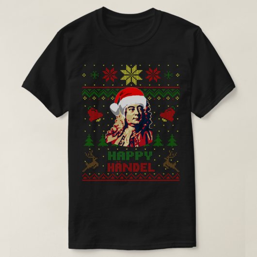 George Frideric Handel Grappige Kerst 1 T-shirt (Design voorkant)