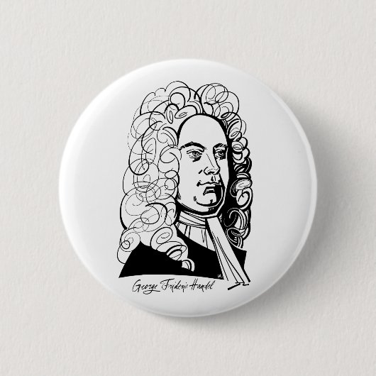 George Frideric Handel Ronde Button 5,7 Cm (Voorkant)