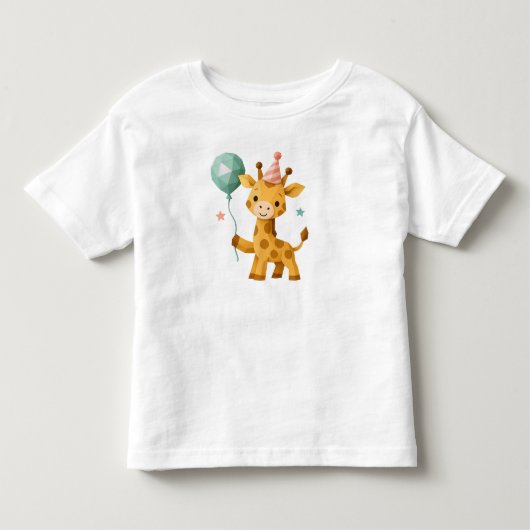 George Giraffe Aangepaste Dierenfeest Illustratie Kinder Shirts (Voorkant)
