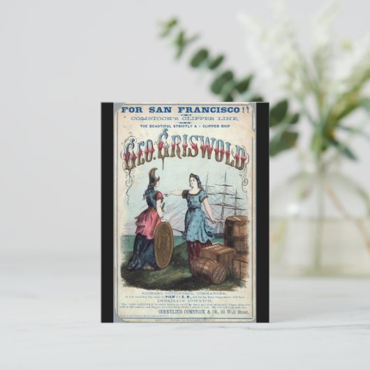 George Griswold Clipper zeilschip 1863 Briefkaart (Staand voorkant)