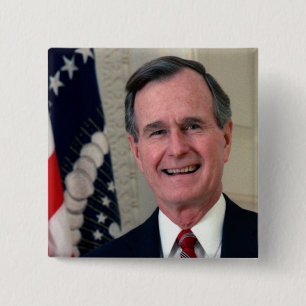 George H. Bush Vierkante Button 5,1 Cm