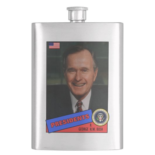 George H.W. Bush-honkbalkaart Heupfles (Voorkant)