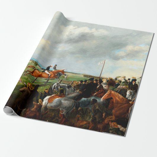 George Hamilton The First Steeplechase in South Cadeaupapier (Uitgerold)