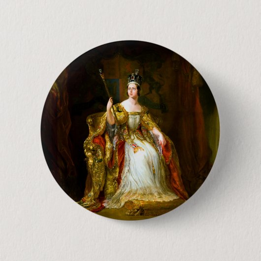 George Hayter Portret van Queen Victoria Ronde Button 5,7 Cm (Voorkant)