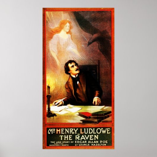 George Hazelton is de Raven Edgar Allan Poe 1908 Poster (Voorkant)