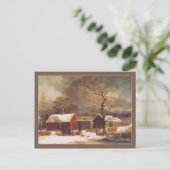 George Henry Durrie Kerstwinter in New Haven Briefkaart (Staand voorkant)