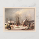 George Henry Durrie Rustic Kerstland Briefkaart (Voorkant)