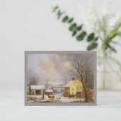 George Henry Durrie Rustic Winter in het land Briefkaart (Staand voorkant)
