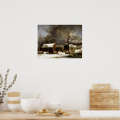 George Henry Durrie Winter Scene in New Haven Poster (Keuken)