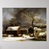 George Henry Durrie Winter Scene in New Haven Poster (Voorkant)