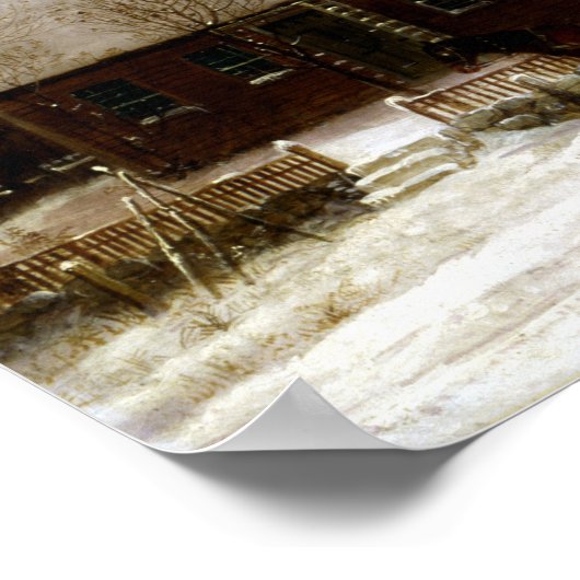 George Henry Durrie Winter Scene in New Haven Poster (Hoek)