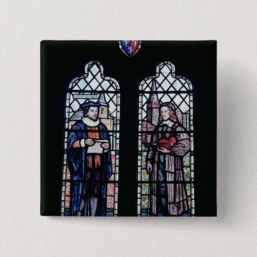 George Herbert en Nicholas Ferrar Vierkante Button 5,1 Cm (Voorkant)